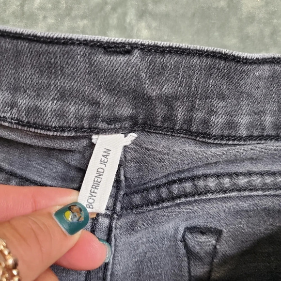 Rag & Bone Black Distressed Boyfriend Jeans - Picture 4 of 9